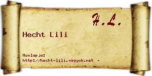 Hecht Lili névjegykártya